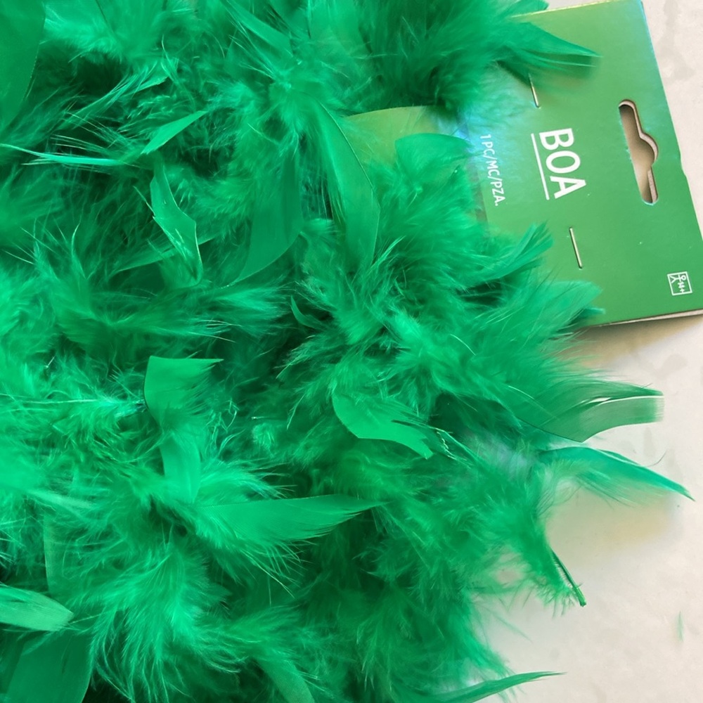 Fun Colorful Green Tutu  Feather Boa and Bracelet Set St. Patricks Day costume - Picture 4 of 5